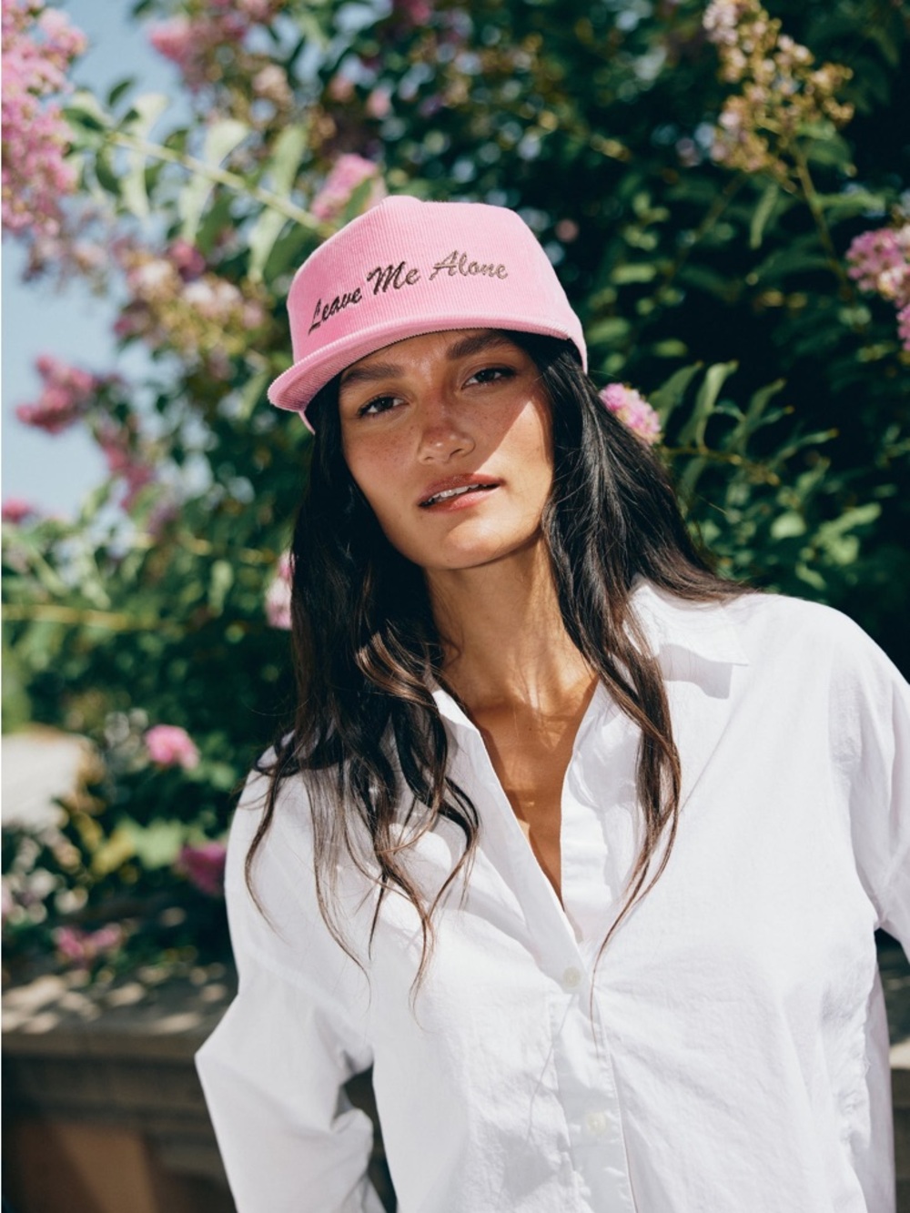 Daydreamer LA Pink Leave Me Alone Corduroy Dad Hat NEW